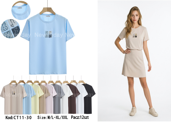 Bluzki damskie Roz M/L-XL-2XL, Mix Kolor Paczka 12 szt